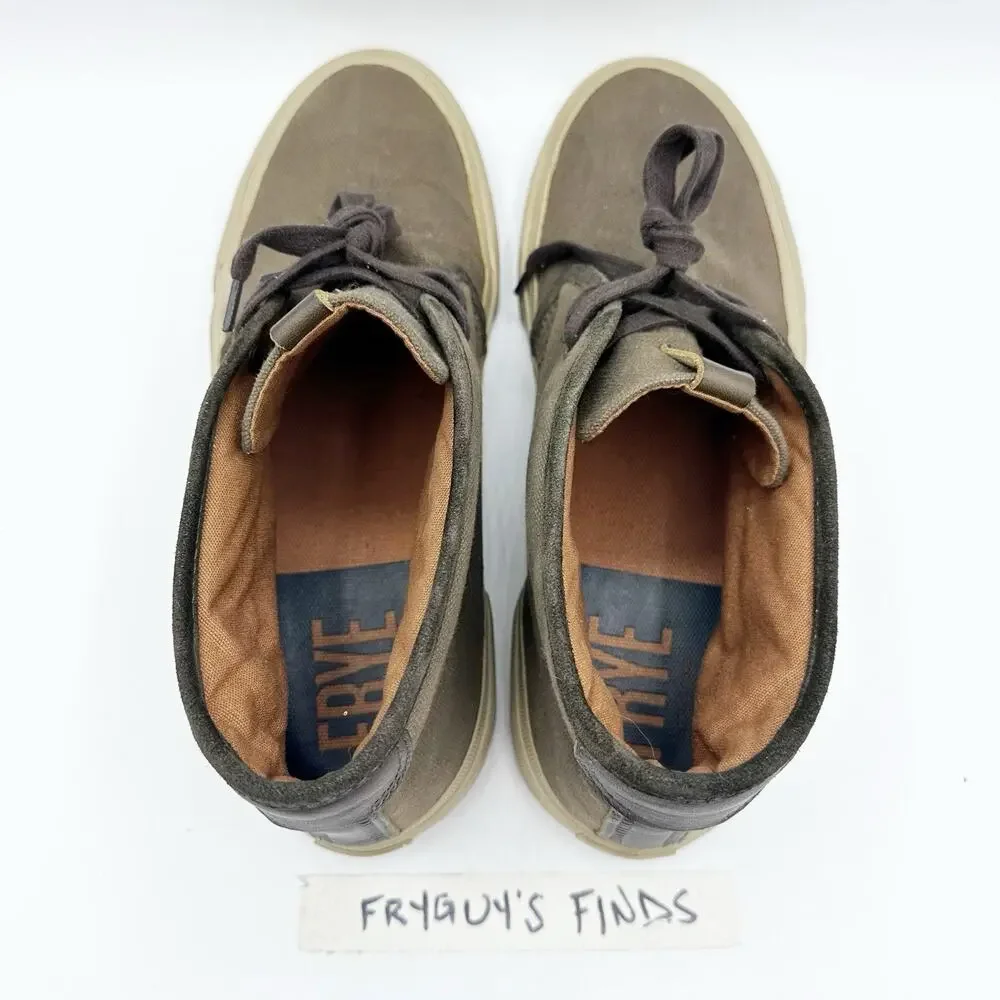 Frye Men's Ludlow Mid Chukka Boots Canvas Olive Green Sneaker Men's Size 10